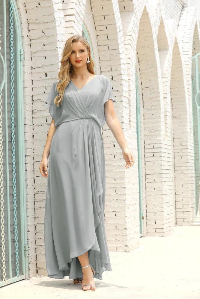 Numbersea Mother of The Bride Dresses Plus Size V-Neck Floor Length Formal Prom Dress for Wedding Guest 28020 by numbersea