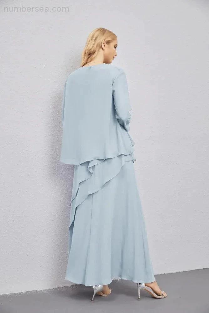 Mother of Bride Dresses with Open Front Lightweight Cardigan Formal Prom Gown  28081 (ZD16990)