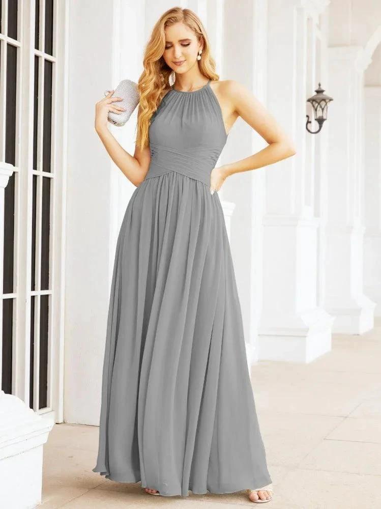 Numbersea Sleeveless Bridesmaid Dresses Long Prom Gown Zipper with Keyhole Back 28056 by numbersea