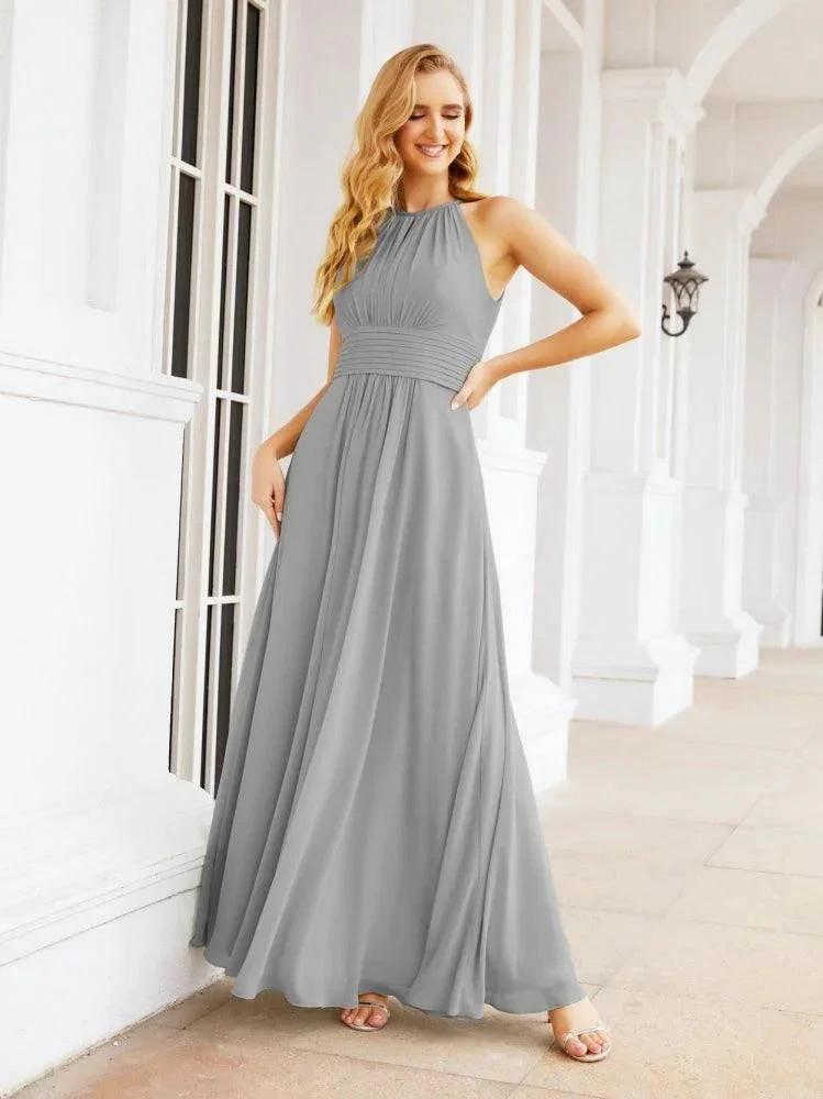 Numbersea Keyhole Bridesmaid Dresses Sleeveless Formal Evening Party Prom Gowns 28043 by numbersea