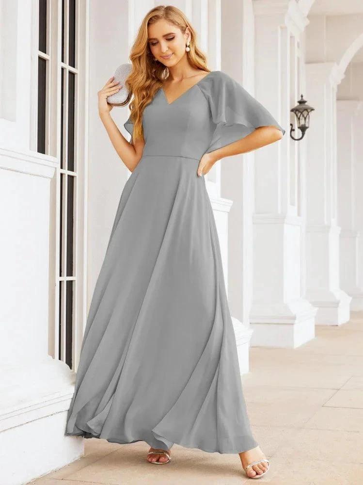 Numbersea Bridesmaid Dresses for Wedding Formal Evening Party Prom Gown with Cape 28050 by numbersea