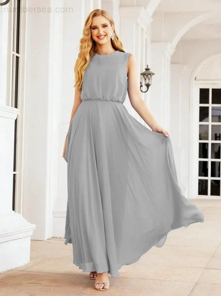 ZapDress Sleeveless Long Bridesmaid Dress A line Formal Evening Prom Gown 28025 (ZD17053)