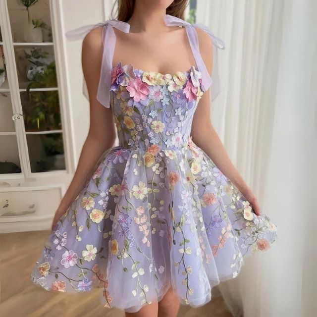 Amira Boutique Cocktail Dress with Floral Appliqu��s Elevated Occasion Wear