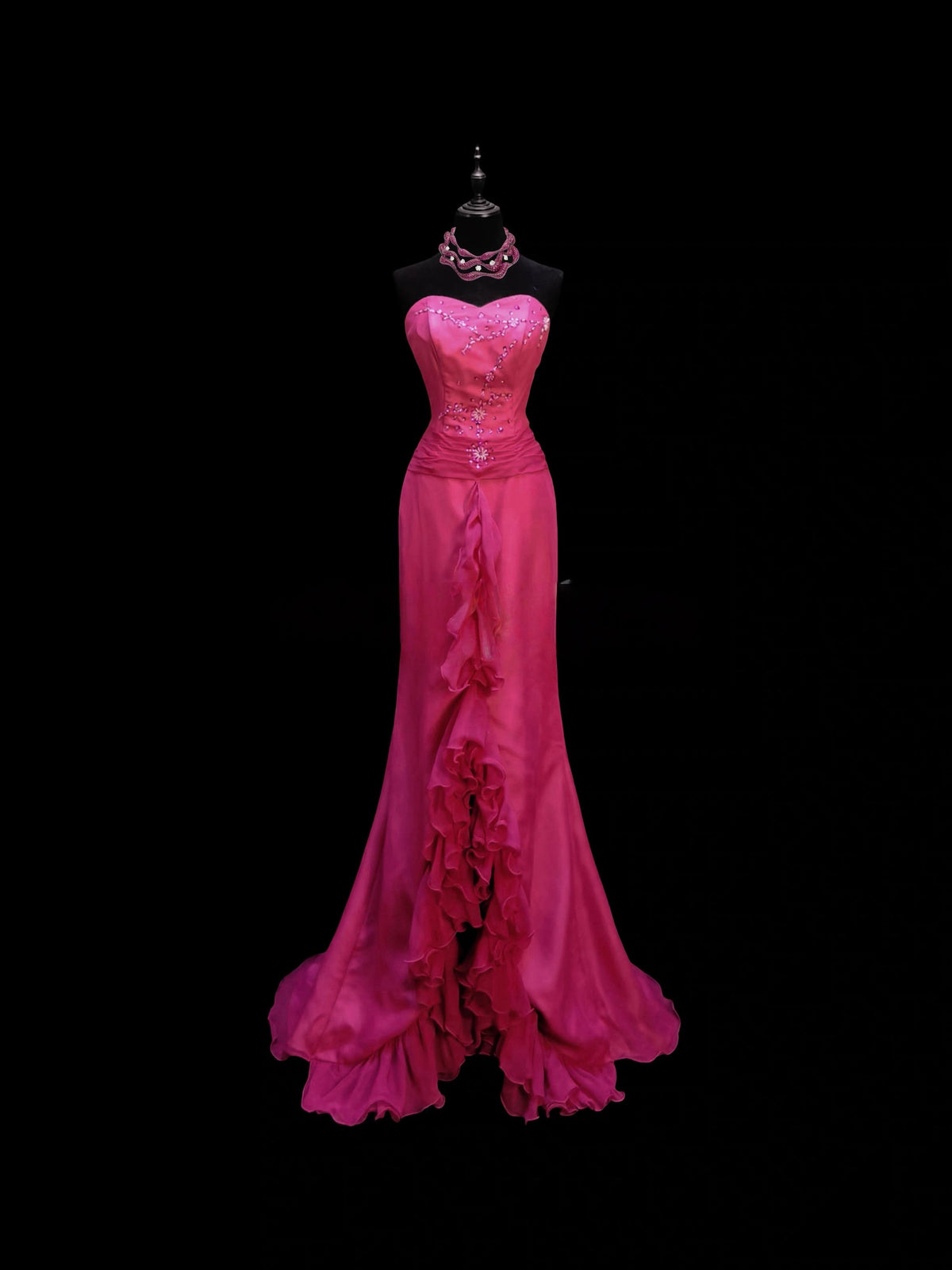 Sweetheart Mermaid Long Prom Dress Ruffle Evening Dress