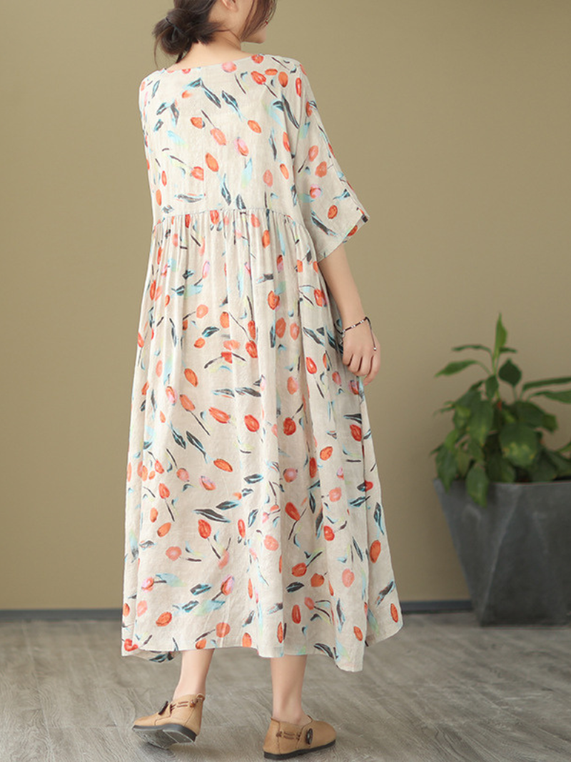 Take My Soul Round Neck Smock Dress