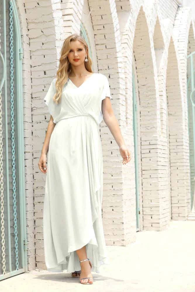 Numbersea Mother of The Bride Dresses Plus Size V-Neck Floor Length Formal Prom Dress for Wedding Guest 28020 by numbersea