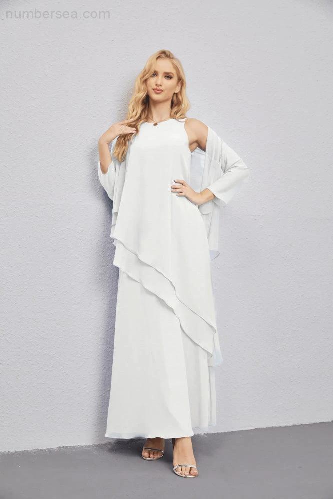 Mother of Bride Dresses with Open Front Lightweight Cardigan Formal Prom Gown  28081 (ZD16990)
