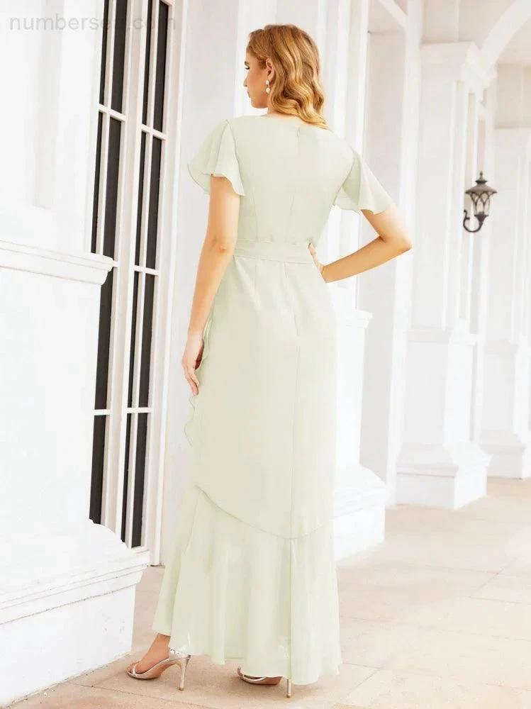ZapDress Ruffled Bridesmaid Dresses Mermaid Formal Violin Evening Party Prom Gowns 28042 (ZD16997)