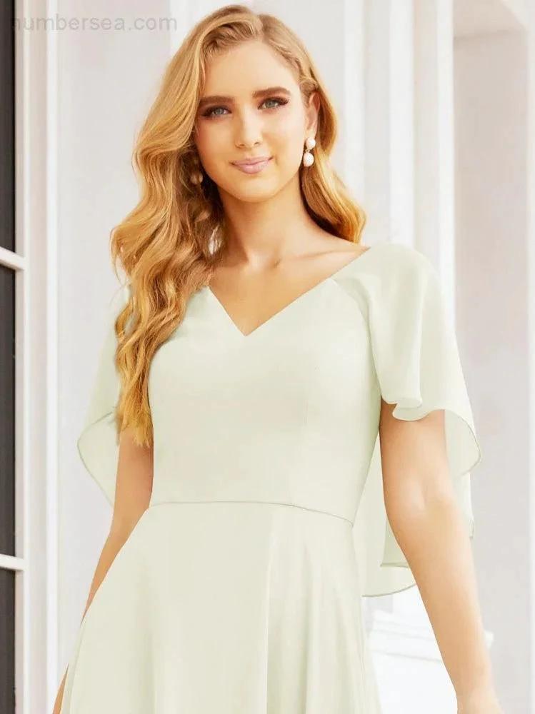 ZapDress Bridesmaid Dresses for Wedding Formal Evening Party Prom Gown with Cape 28050 (ZD17057)