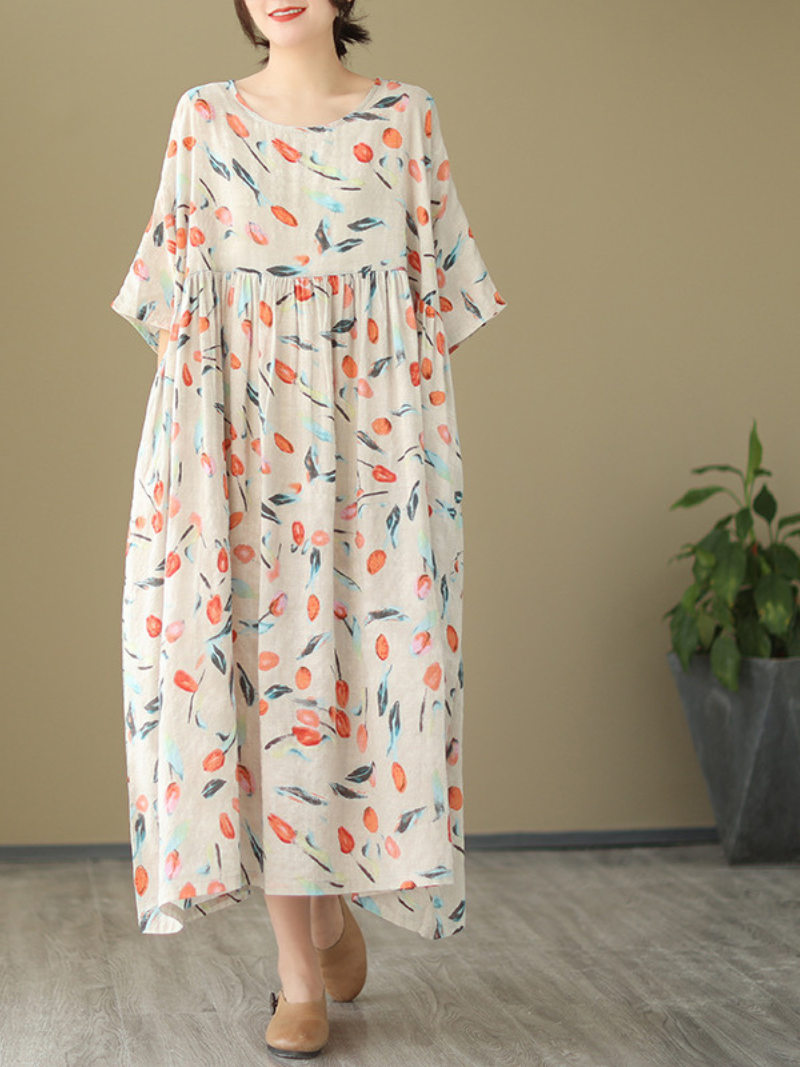 Take My Soul Round Neck Smock Dress