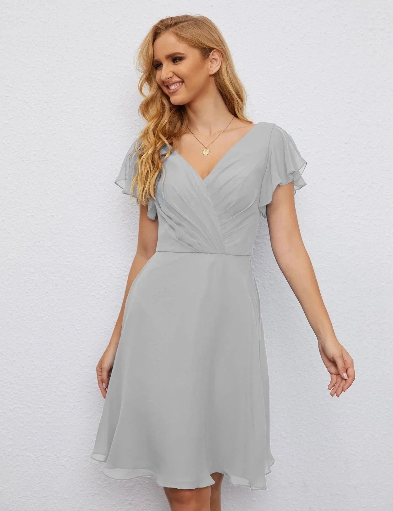 ZapDress U Back Homecoming Dress Formal Prom Dress Knee Length Short Sleeves Cocktail Party Dress 28077 (ZD16953)