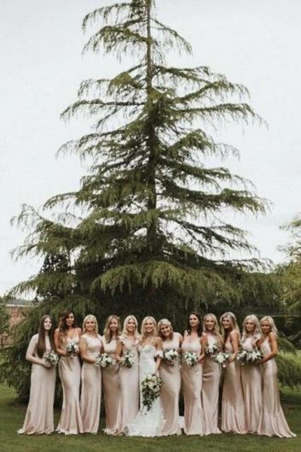 A Line Spaghetti Straps Light Champagne Long Bridesmaid Dress