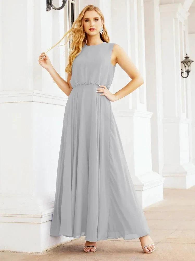 Numbersea Sleeveless Long Bridesmaid Dress A line Formal Evening Prom Gown 28025 by numbersea