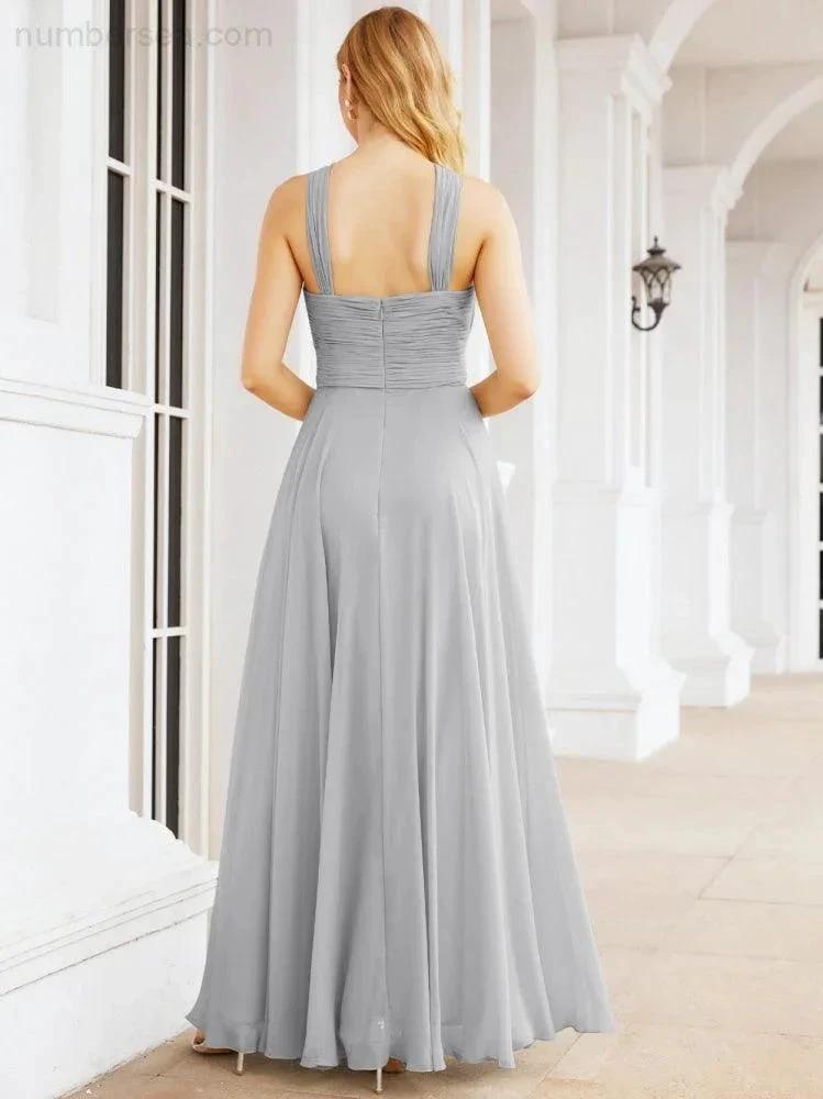 ZapDress Crisscross Halter Bridesmaid Dresses for Party Wedding Evening Prom Maxi Ball Gowns 28053 (ZD17037)