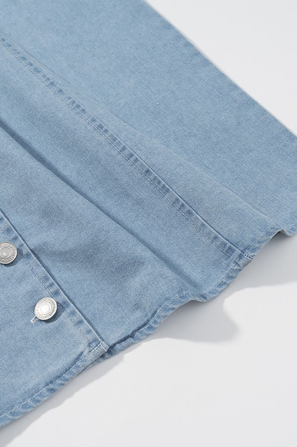 Slim Fit Button-Up Denim Dress - View 6 | VelvetHem