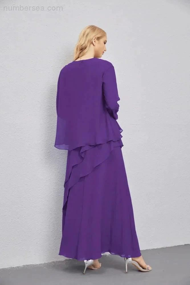 Mother of Bride Dresses with Open Front Lightweight Cardigan Formal Prom Gown  28081 (ZD16990)