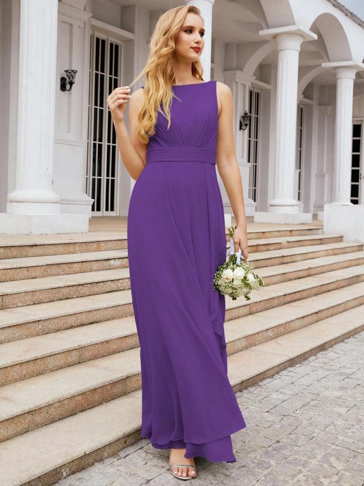 Numbersea Bridesmaid Dresses for Wedding Ruffles Long Formal Prom Gowns 28039 by numbersea