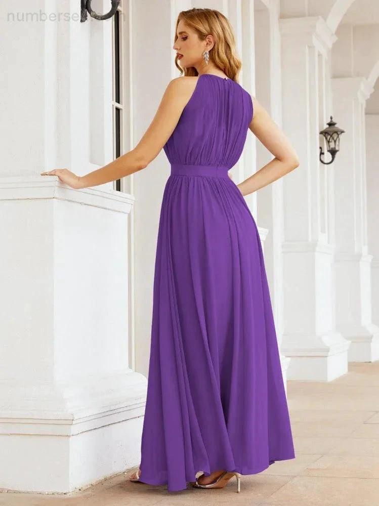 ZapDress Halter Bridesmaid Dress Empire Waist Formal Evening Prom Gown for Mother of The Bride 28030 (ZD17026)
