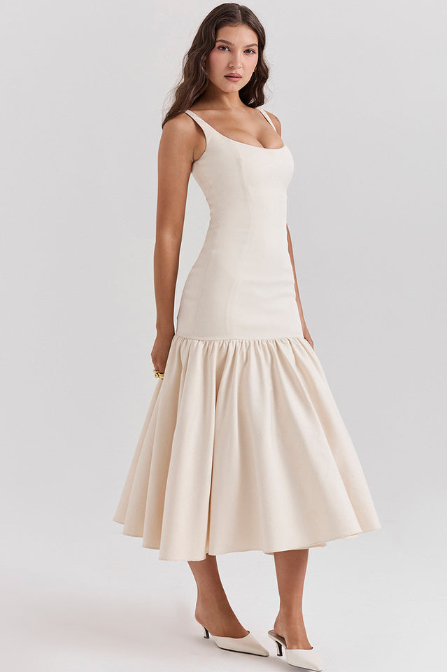 Amore Dropped Waist Midi Dress