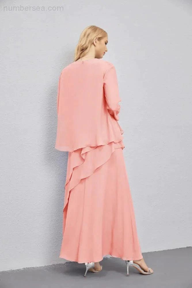 Mother of Bride Dresses with Open Front Lightweight Cardigan Formal Prom Gown  28081 (ZD16990)