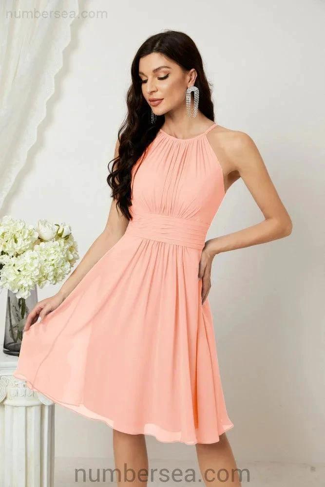 Halter Homecoming Dresses Formal Evening Party Cocktail Dress 28011 Clearance sale (ZD16954)