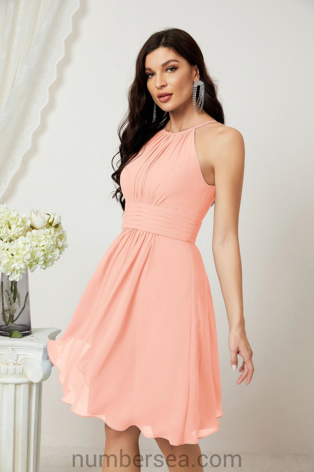 Halter Homecoming Dresses Formal Evening Party Cocktail Dress 28011 Clearance sale (ZD16954)