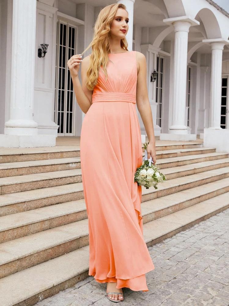 Numbersea Bridesmaid Dresses for Wedding Ruffles Long Formal Prom Gowns 28039 by numbersea