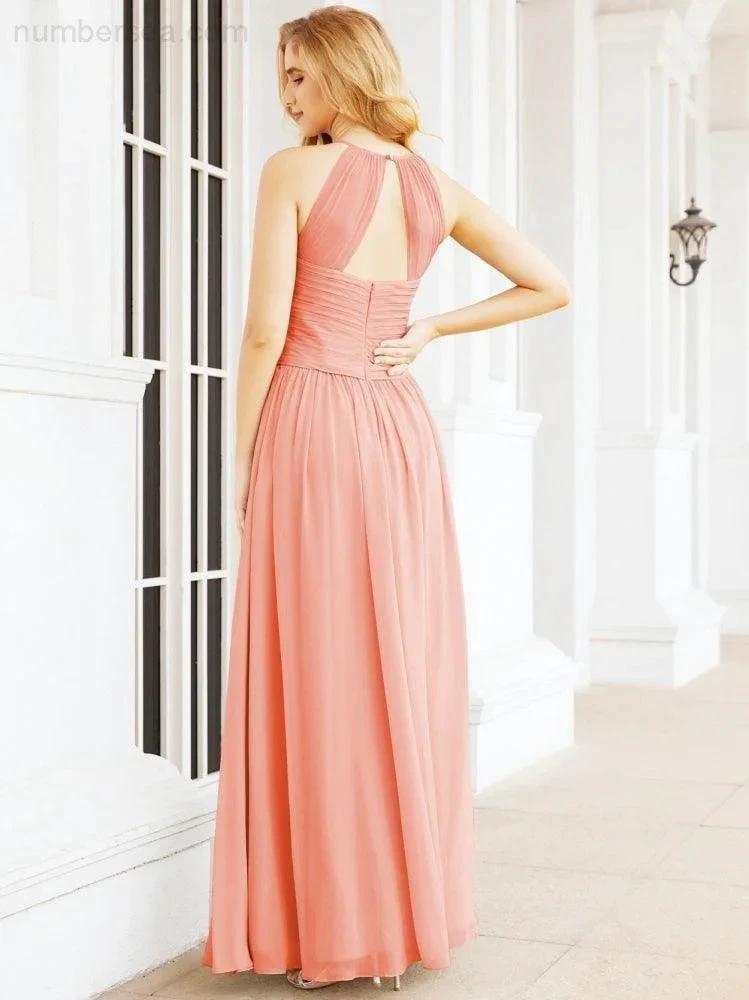 ZapDress Sleeveless Bridesmaid Dresses Long Prom Gown Zipper with Keyhole Back 28056 (ZD17040)