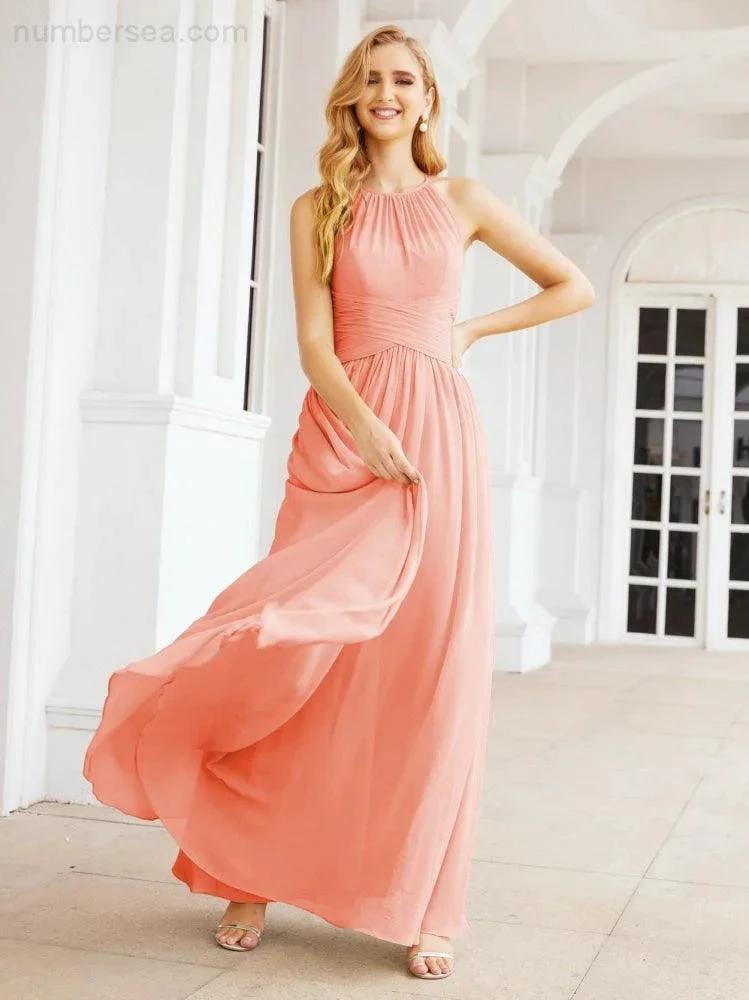 ZapDress Sleeveless Bridesmaid Dresses Long Prom Gown Zipper with Keyhole Back 28056 (ZD17040)