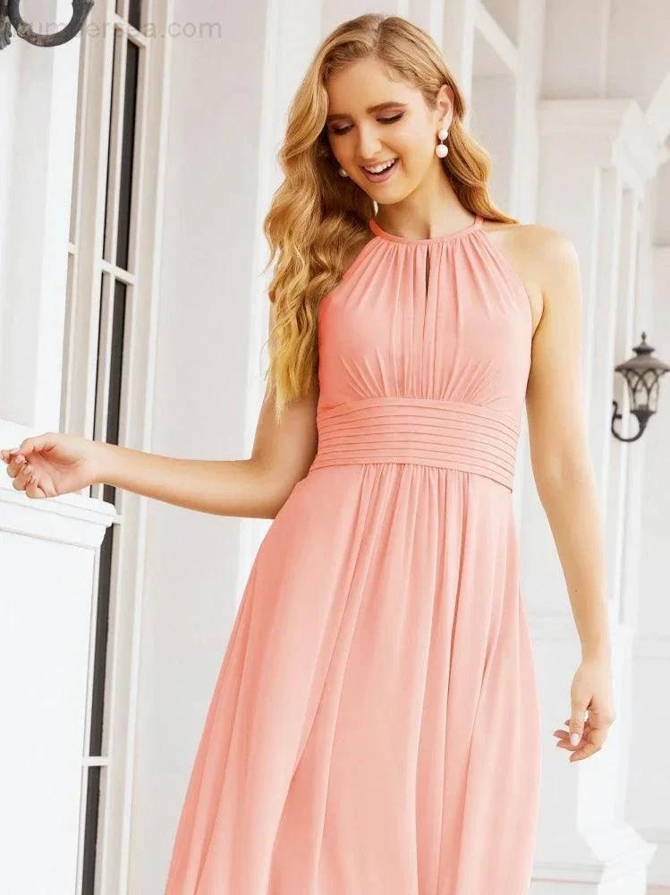 ZapDress Keyhole Bridesmaid Dresses Sleeveless Formal Evening Party Prom Gowns 28043 (ZD17032)