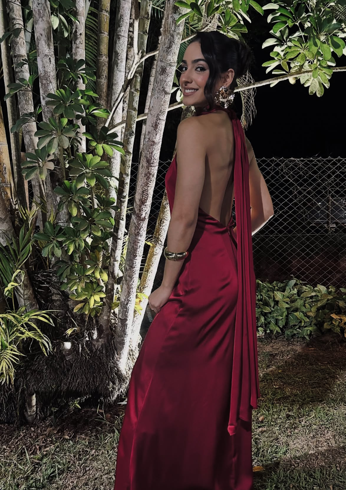 Halter Burgundy Backless Long Prom Dress Sexy Evening Dress