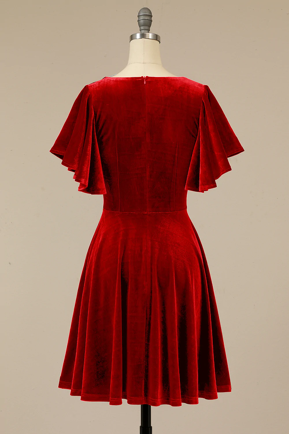 Dark Green Velvet Short Homecoming Dress C1098