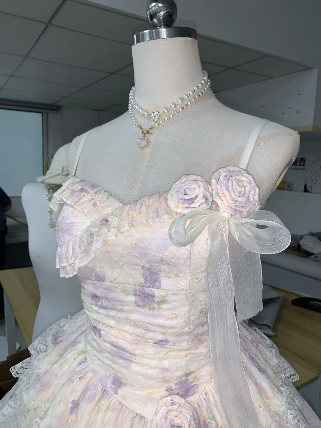 Classy Spaghetti Straps Lilac Print Floral A Line Princess Birthday Outfits Short Graduation Homecoming Dress D019