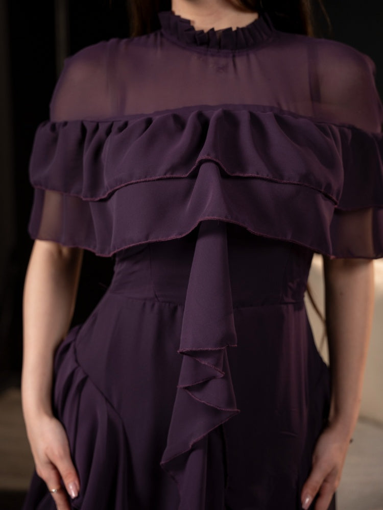Misty Violet ��� Layered Chiffon Gown