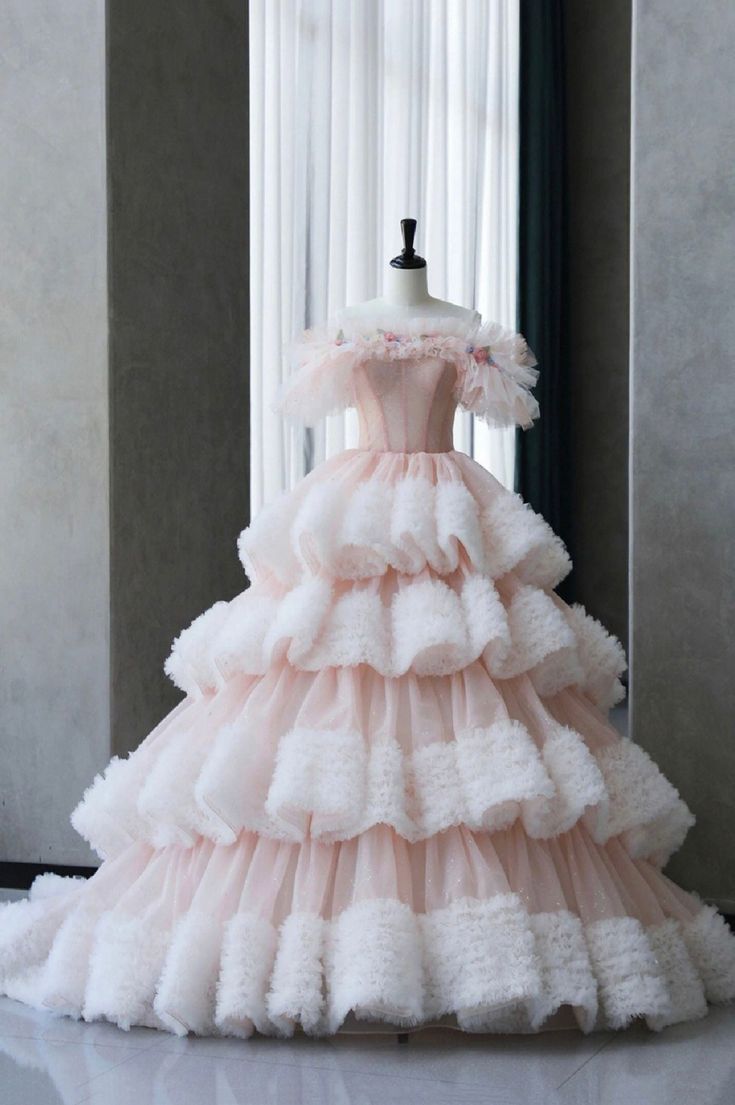 Ball Gown Off Shoulder Tulle Long Prom Dress, Sweet 16 Dress