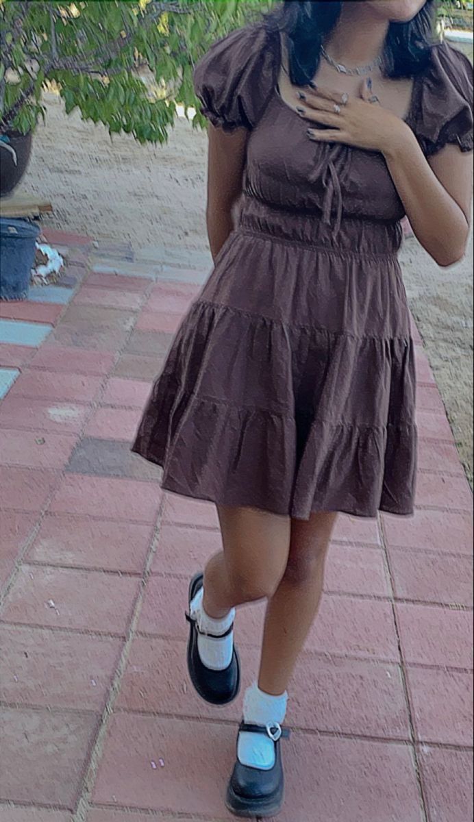 A-Line Brown Birthday Outfit Short Evening Dress Short Party Dress Homecoming Dress - View 2 | FashionDia