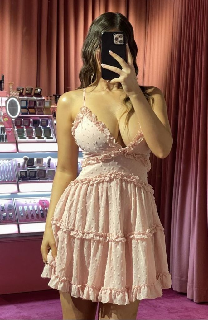 A Line Pink Short Prom Dress Birthday Party Dress Homecoming Dress