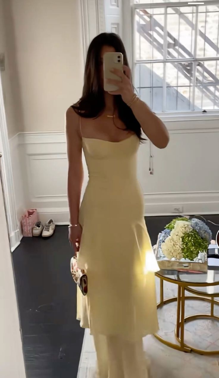 Yellow Fashion Long Prom Dress Evening Party Dresses - View 2 | VelvetHem