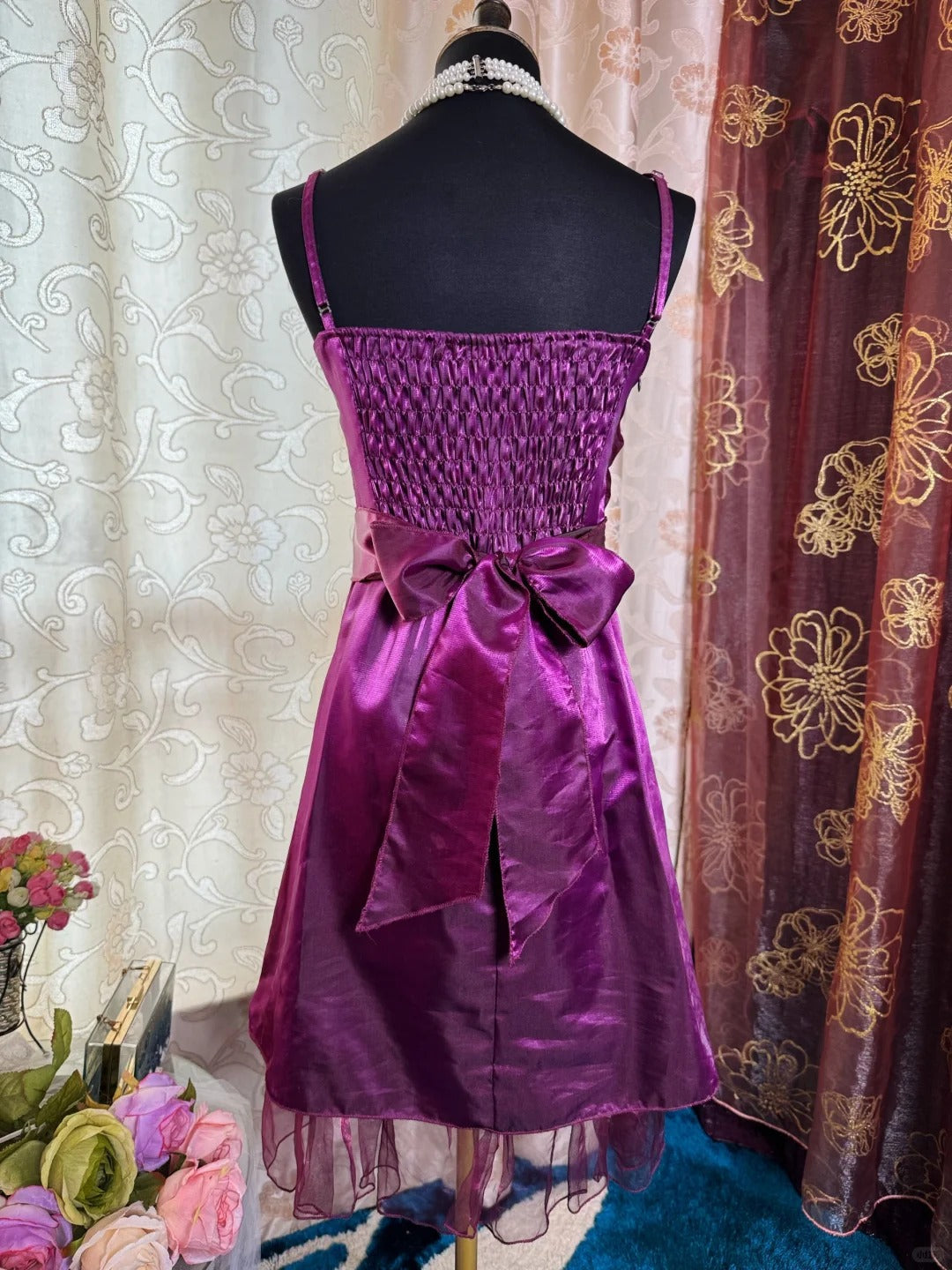 Purple Birthday Outfit Short Evening Dress Short Party Dress Vintage Homecoming Dress   fg8089