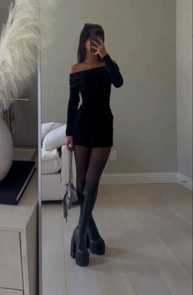 Black Party Dresses Off-the-Shoulder Sheath Homecoming Dress - View 2 | FashionDia