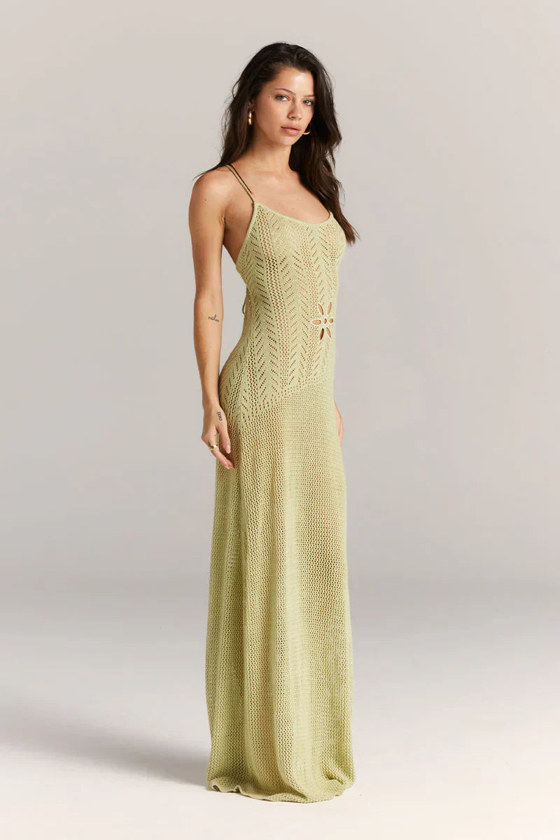 Cut - Out Knitwear Dress - Floral