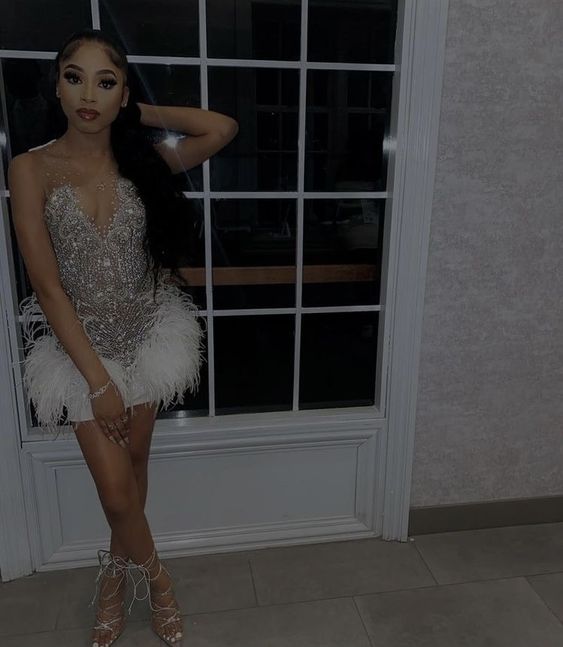Elegant Short Homecoming Dresses Beaded Party Dress - FashionDia