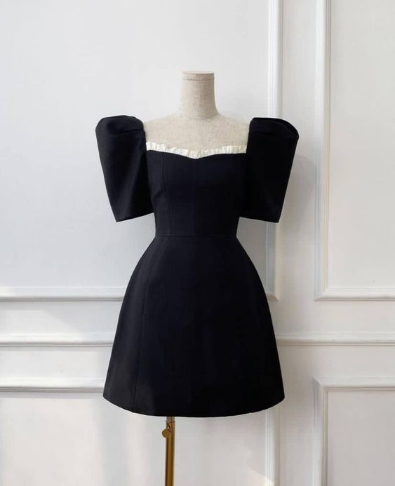 Cute black short prom dress,black hoco dress - FashionDia
