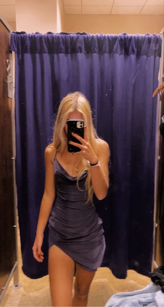 purple satin homecoming dress,night outfit dress - FashionDia