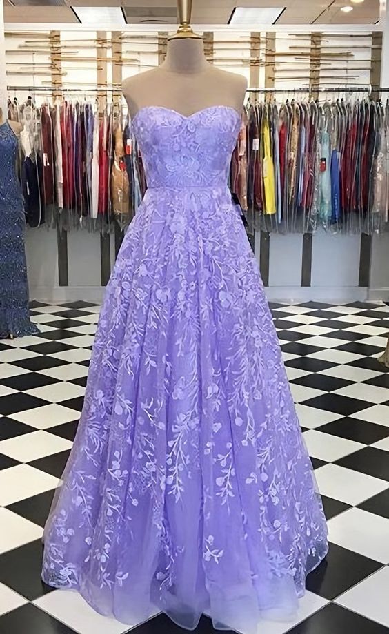 Lace Long Prom Dress, School Dance Dresses, Fashion Winter Formal Dress - VelvetHem
