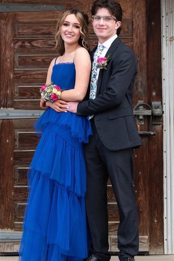 A-line Spaghetti Straps Long Prom Dress - FashionDia