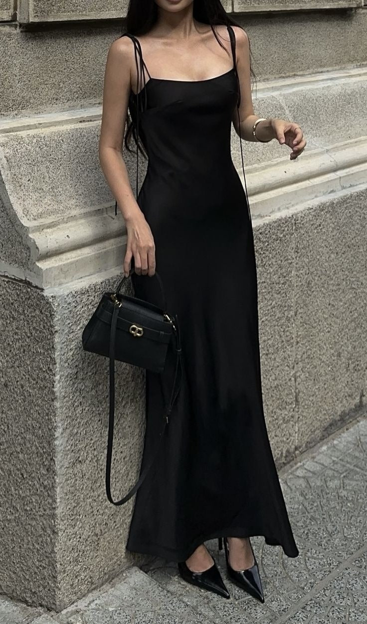 Black Simple Evening Gowns, Party Prom Dress - View 3 | VelvetHem