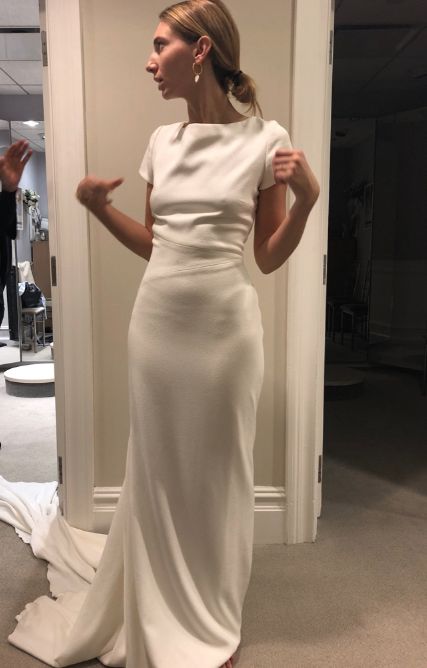 White Casual Wedding Dress With Train Sexy Mermaid Bridal Gowns - VelvetHem