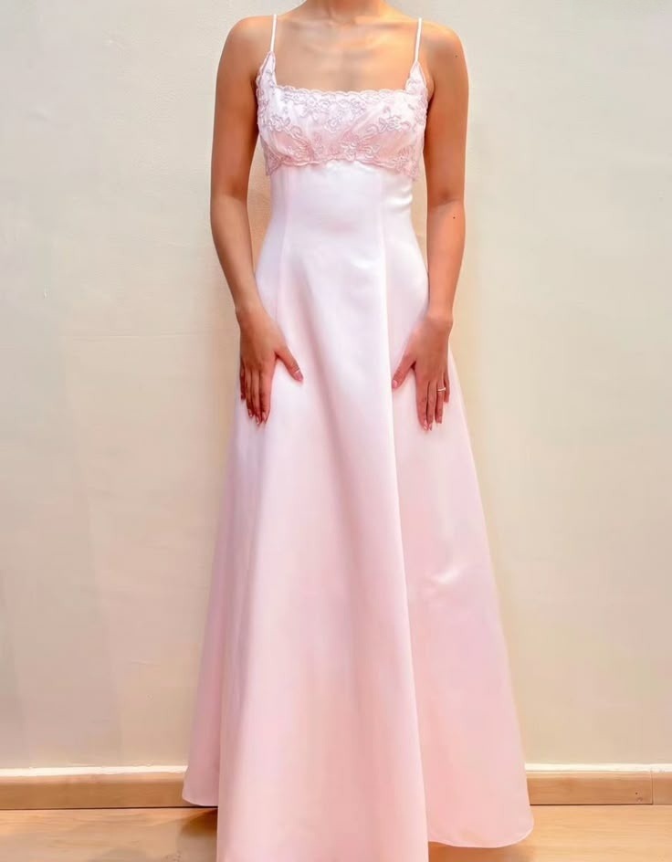 Pretty A Line Spaghetti Straps Pink Evening Dress Long Prom Dresses - VelvetHem