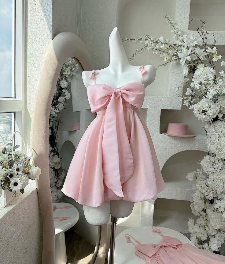Pink Cocktail Dress Short Party Dress Homecoming Dress - View 4 | FashionDia